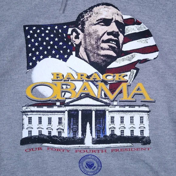 Vintage Early 2Ks Barack Obama Hoodie Sweatshirt 2X - Picture 2 of 6